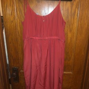 Madewell rust silk spaghetti strap dress